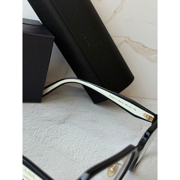 NEW Prada PR B07VD Black White Eyeglasses Frames main image 7